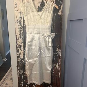 Vintage Bettie Page silky Lace wedding Bridal Rehearsal occasion dress. Size S.
